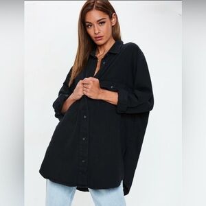 Missguided. Size 4. Oversize Black Tunic denim shirt dress Versatile Style
